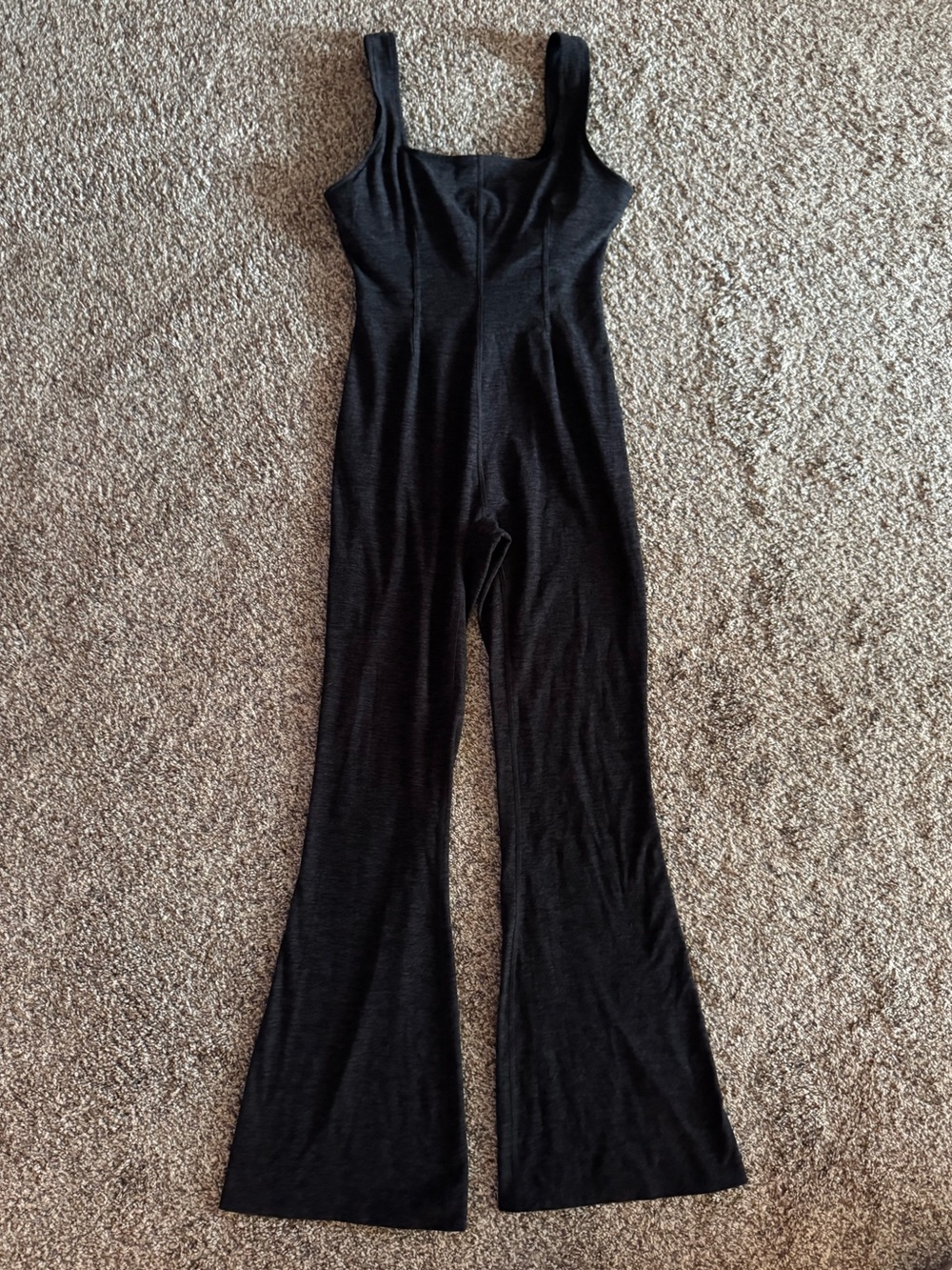 Fabletics Black heather Sleeveless Flared Leg Jumpsuit